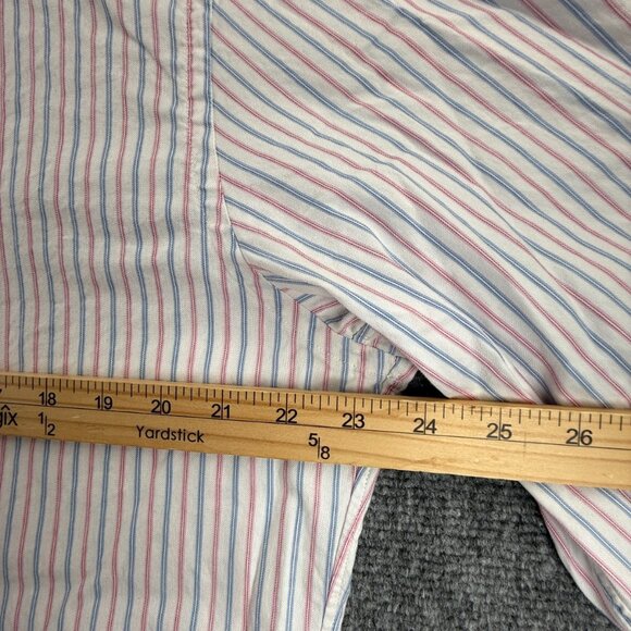 Faconnable Blue Red Striped 17 French Long Sleeve Men Shirt Button Up Spread - Picture 9 of 16